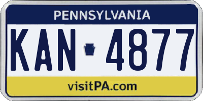PA license plate KAN4877