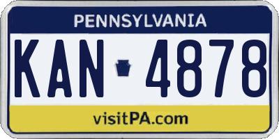 PA license plate KAN4878