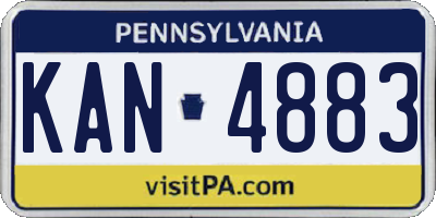 PA license plate KAN4883