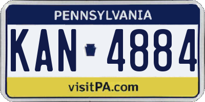 PA license plate KAN4884