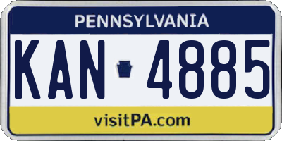 PA license plate KAN4885