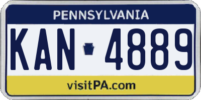 PA license plate KAN4889