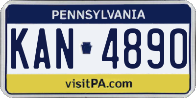 PA license plate KAN4890