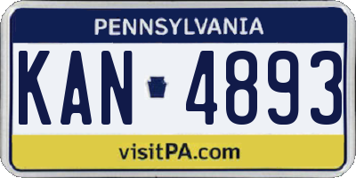 PA license plate KAN4893
