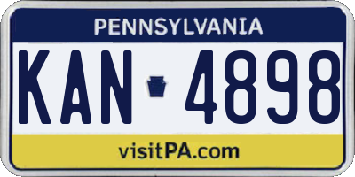 PA license plate KAN4898