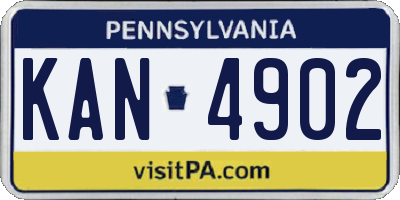 PA license plate KAN4902