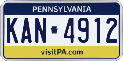 PA license plate KAN4912