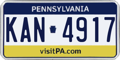 PA license plate KAN4917