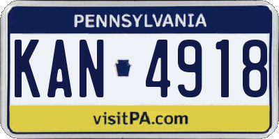 PA license plate KAN4918