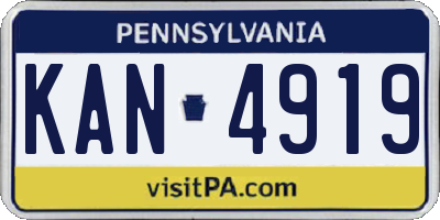PA license plate KAN4919