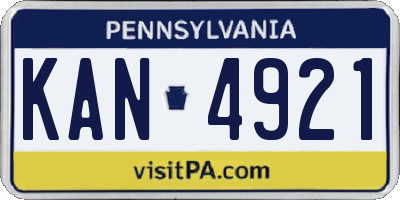 PA license plate KAN4921