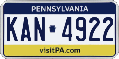 PA license plate KAN4922