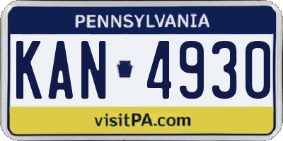 PA license plate KAN4930