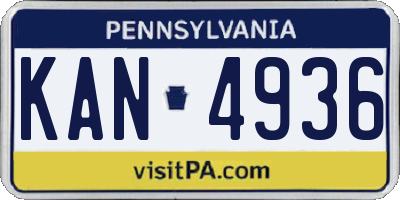 PA license plate KAN4936
