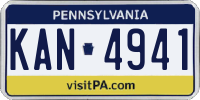 PA license plate KAN4941