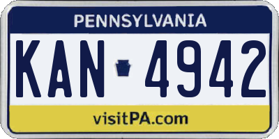 PA license plate KAN4942