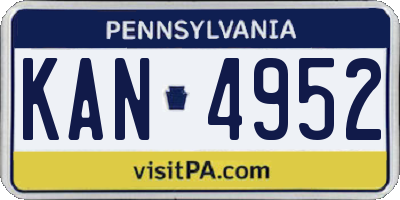 PA license plate KAN4952