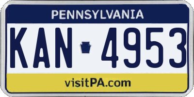 PA license plate KAN4953