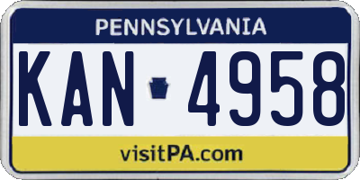 PA license plate KAN4958