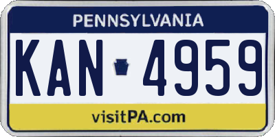 PA license plate KAN4959
