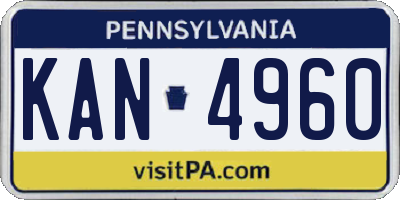 PA license plate KAN4960