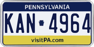 PA license plate KAN4964