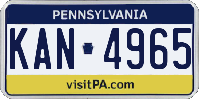 PA license plate KAN4965