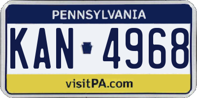 PA license plate KAN4968