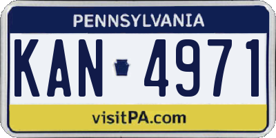 PA license plate KAN4971
