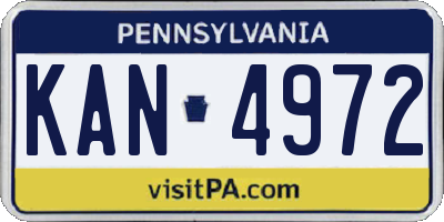 PA license plate KAN4972
