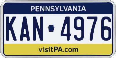 PA license plate KAN4976
