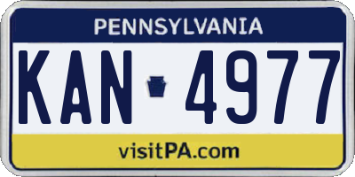 PA license plate KAN4977