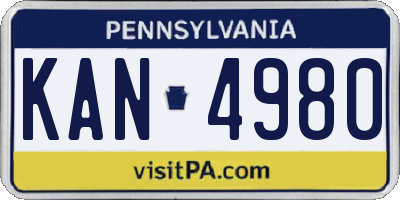 PA license plate KAN4980