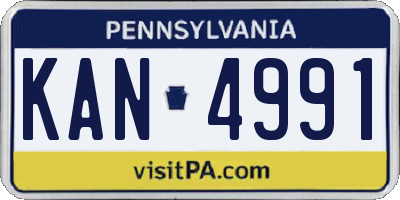PA license plate KAN4991