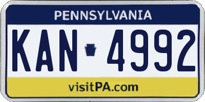 PA license plate KAN4992