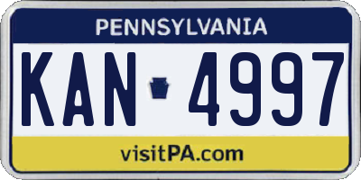 PA license plate KAN4997