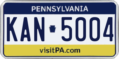 PA license plate KAN5004