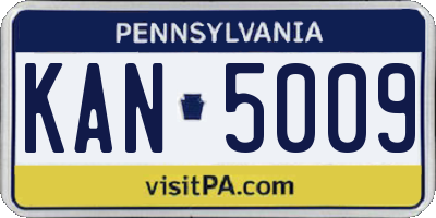 PA license plate KAN5009