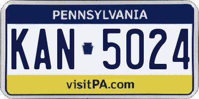 PA license plate KAN5024