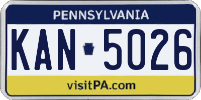 PA license plate KAN5026