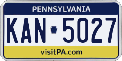 PA license plate KAN5027