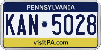 PA license plate KAN5028