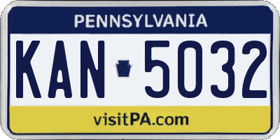 PA license plate KAN5032