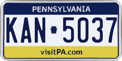 PA license plate KAN5037