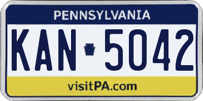 PA license plate KAN5042