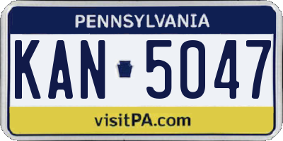 PA license plate KAN5047