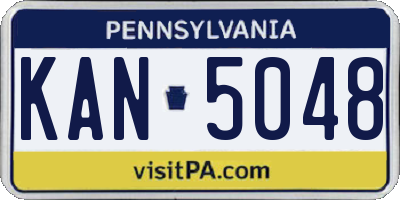 PA license plate KAN5048