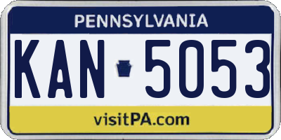 PA license plate KAN5053