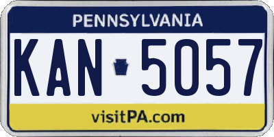 PA license plate KAN5057