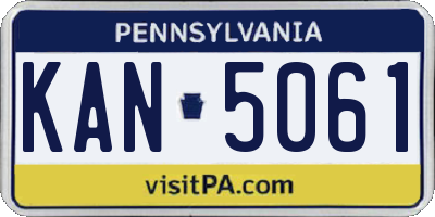 PA license plate KAN5061